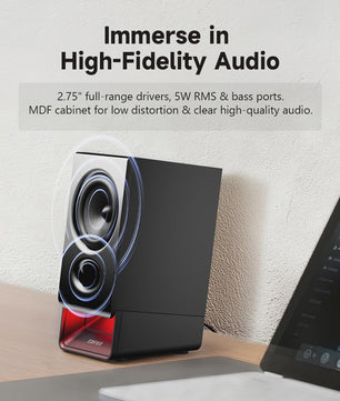 Edifier R20BT Bluetooth Boekenplank Speakers met Ambient Light & APP Controle