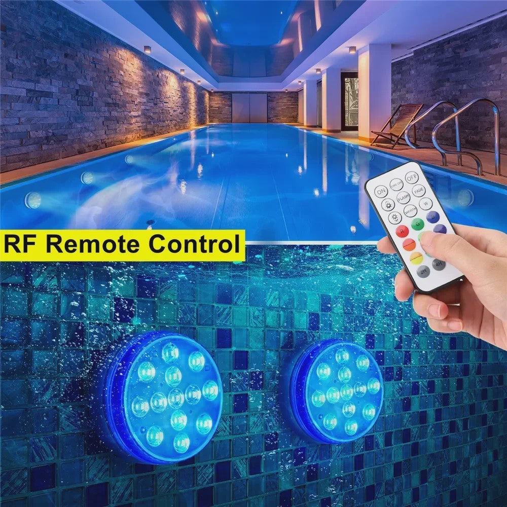 Waterdichte Onderwater LED Lamp met Afstandsbediening - 13 LEDs, RGB Kleuren, IP68