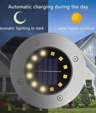 8/20 LED Solar Grondspots - Waterdichte Buitenverlichting voor Tuin, Pad & Terras