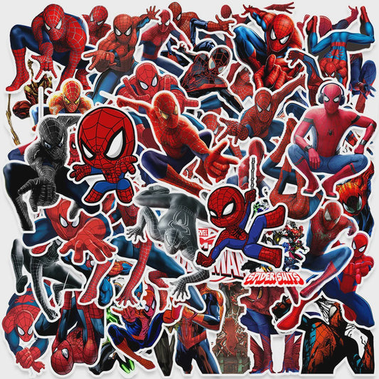 50x Spiderman Stickers - Waterdicht PVC voor Koffer, Laptop, Fiets & Cadeau