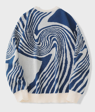 Herfst & Winter Heren Trui met Maze Jacquard Patroon - Ronde Hals
