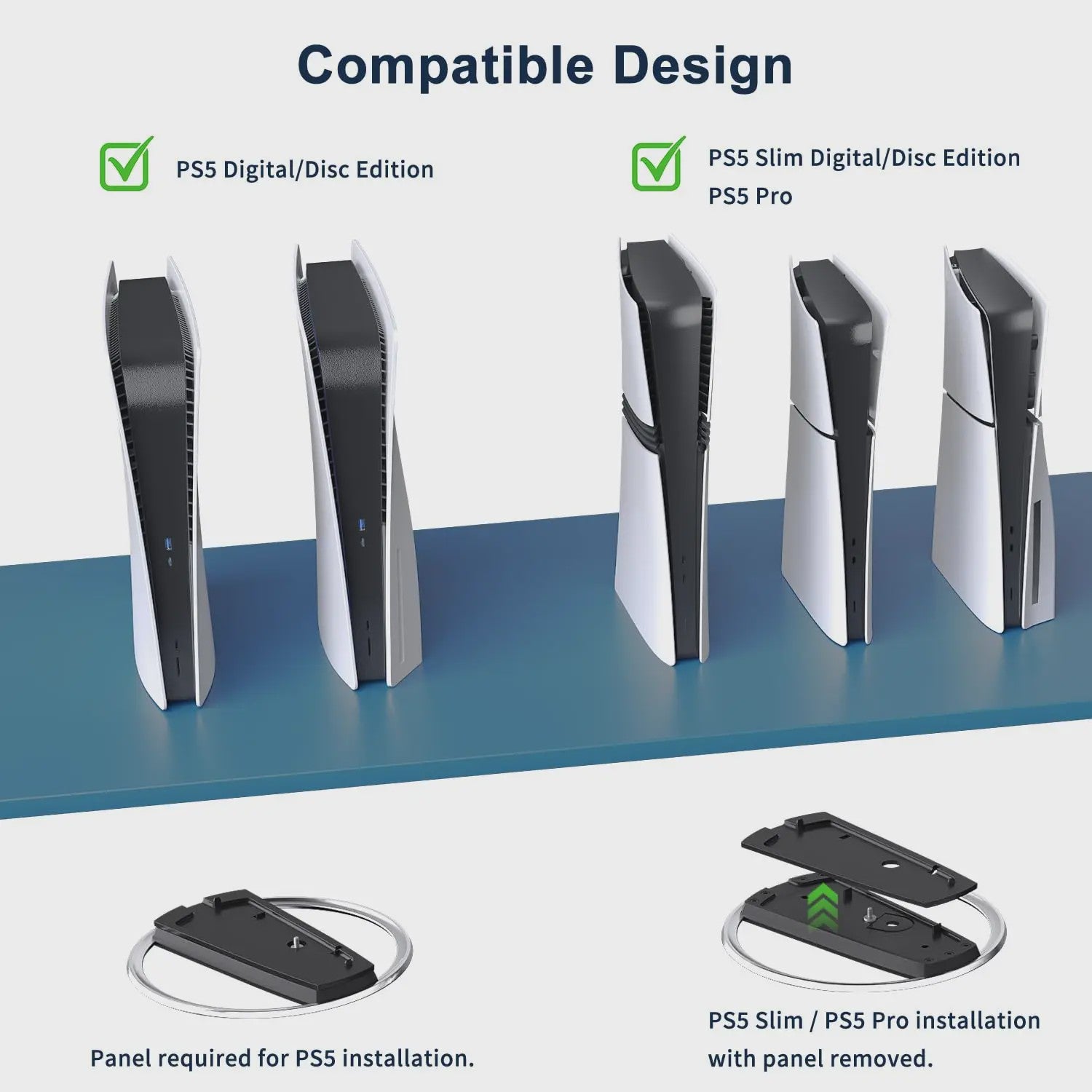 Verticale Standaard voor PS5, PS5 Pro & PS5 Slim - Zwart, Ruimtebesparend & Stabiel