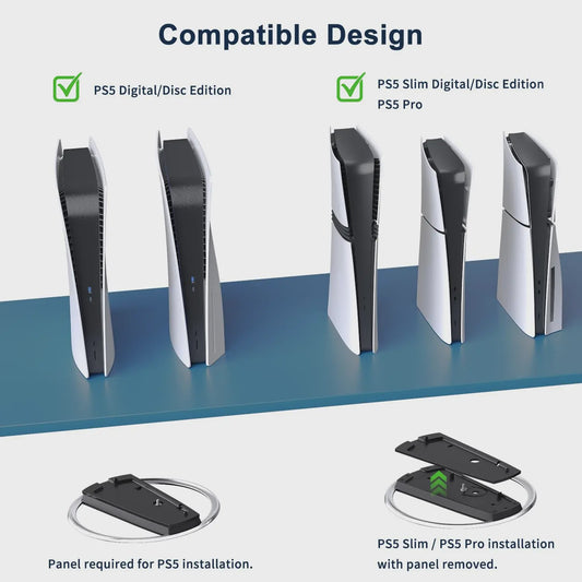 Verticale Standaard voor PS5, PS5 Pro & PS5 Slim - Zwart, Ruimtebesparend & Stabiel