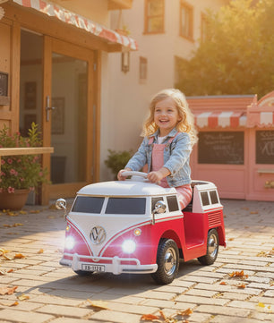 Officieel Gelicenseerde Volkswagen T1 Elektrische Kinderauto 12V met Dubbele Motor en Soft Start