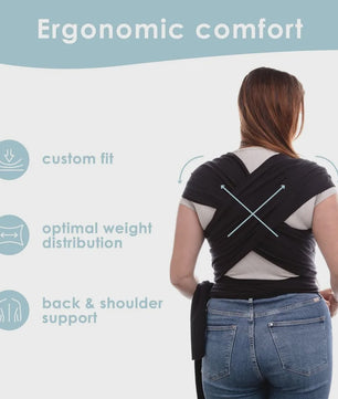Zachte Baby Draagdoek Zwart - Handsfree & Ergonomisch voor Comfortabel Bonden
