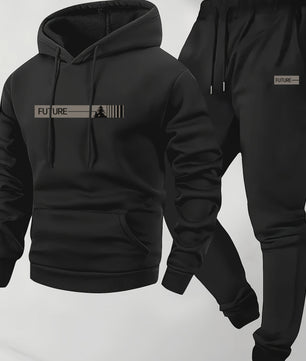 Heren Trainingspak Herfst: Casual Lange Mouw Hoodie & Joggingbroek Set