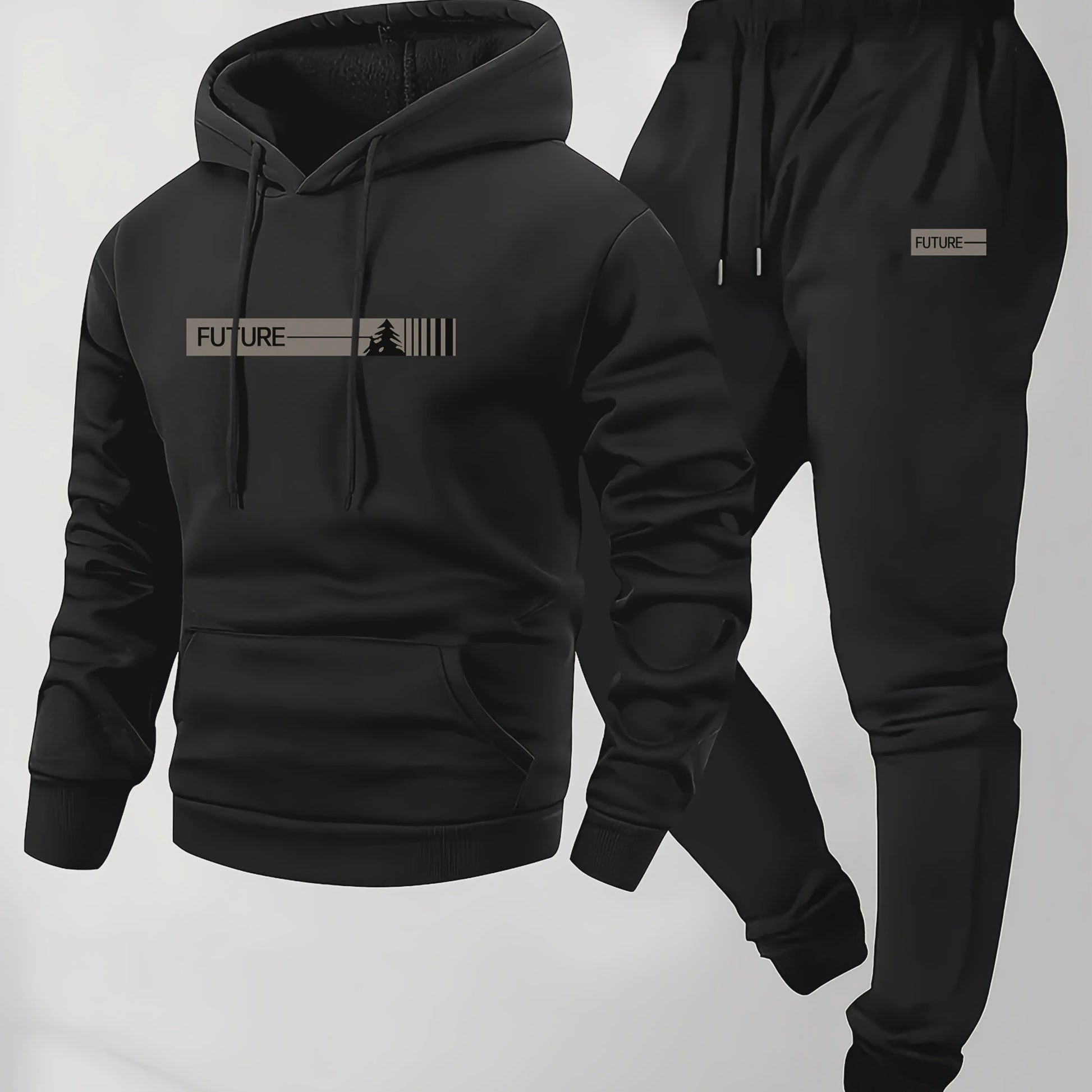 Heren Trainingspak Herfst: Casual Lange Mouw Hoodie & Joggingbroek Set