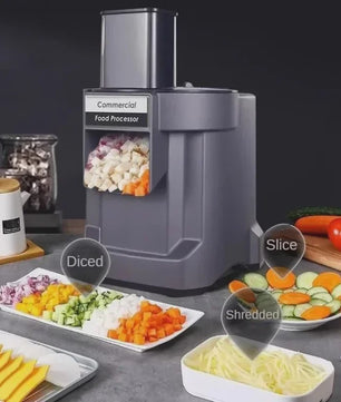 Professionele Elektrische Groentesnijder 3-in-1: Snijden, Raspen & Blokjes