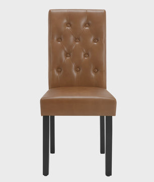 Set van 2 Luxe Kunstleren Eetkamerstoelen met Hoge Rug - Comfortabel Gestoffeerd