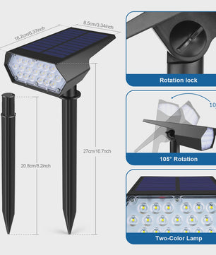 Waterdichte Solar LED Spotlight met Grondspies - Tuinverlichting