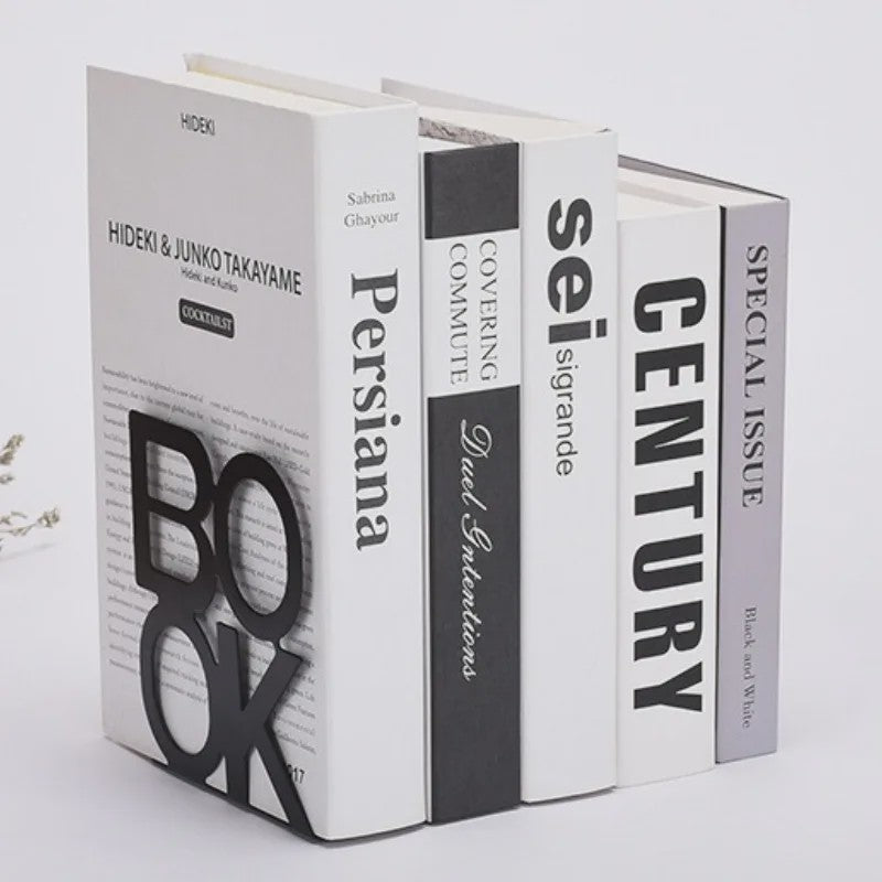 Set van 2 Stijlvolle IJzeren Boekensteunen - Anti-slip - Ideaal voor Thuis, Kantoor en Bibliotheek