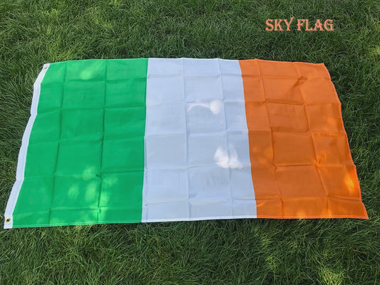 Ierse Vlag 90x150cm Polyester - Groen Wit Oranje