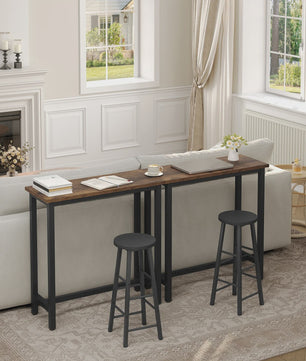 WOLTU Bartafel 100x40x100cm - Stijlvolle Bistro Cocktail Eettafel met Vintage Houtlook