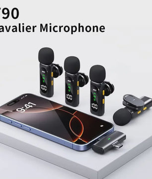 Draadloze Lavalier Microfoon Set - Mini Microfoon voor iPhone & Android - 4 Mic Opnames