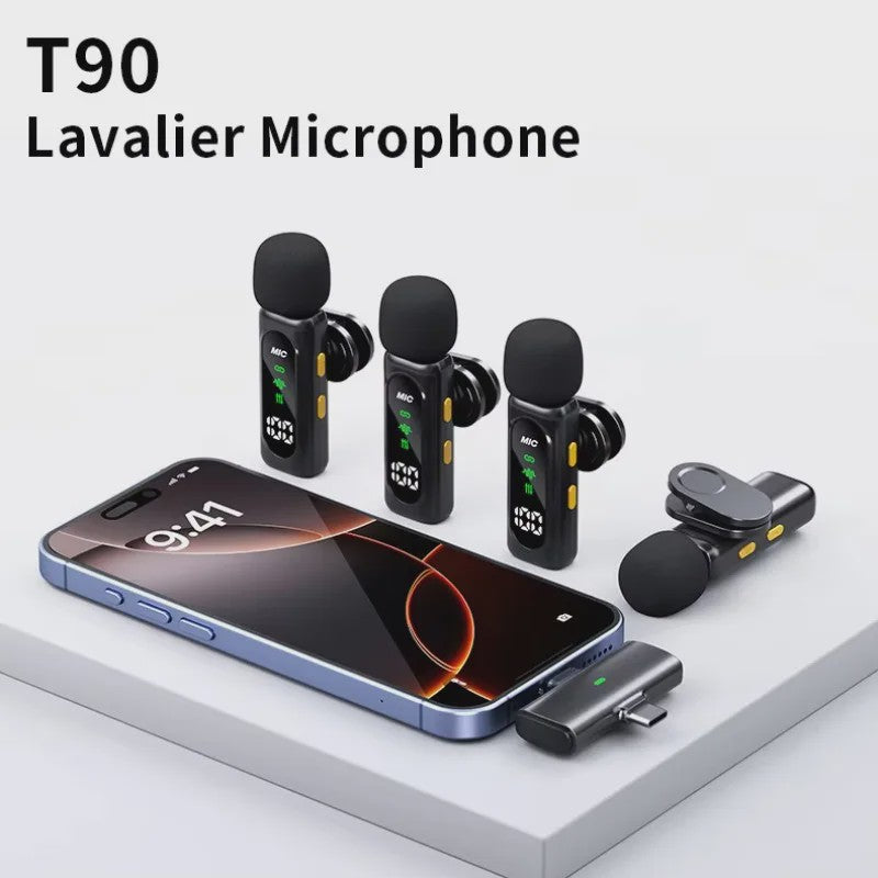Draadloze Lavalier Microfoon Set - Mini Microfoon voor iPhone & Android - 4 Mic Opnames