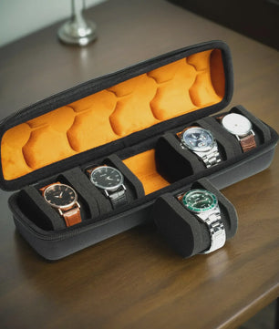 Luxe Horloge Reiskoffer - Harde Rol Organizer met Rode Voering voor 1, 2, 3, 5, 6 of 10 Horloges