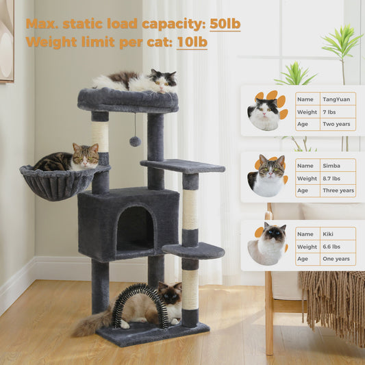 Kattenboom met Krabpalen, Hangmat en Speeltjes - 4 Niveaus
