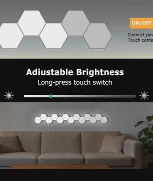 Modulaire Hexagon LED Wandlampen - Touch Control, Dimbare Sfeerverlichting