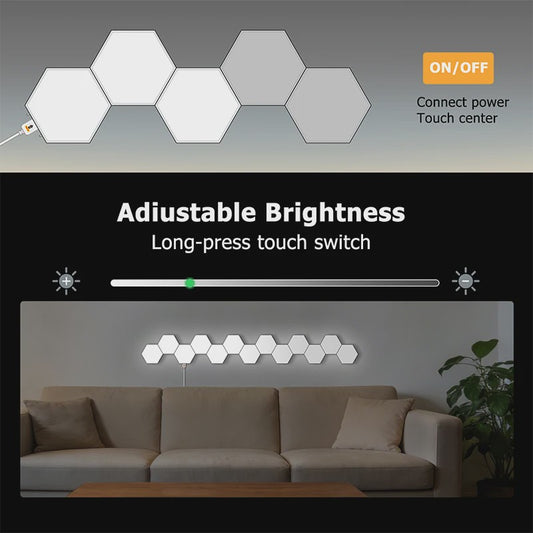 Modulaire Hexagon LED Wandlampen - Touch Control, Dimbare Sfeerverlichting