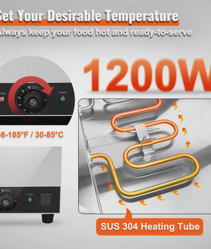 Professionele Dubbele Soepwarmer 1200W - 2x 7.4QT RVS - Buffet & Restaurant