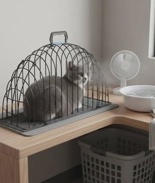 Semi-ronde Kattenwas Kooi - Anti-krab & Anti-worsteling - Ideaal voor Trimmen & Drogen