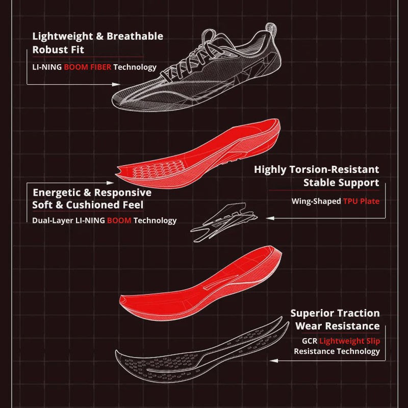 Li-Ning Red Hare 9 Pro Dames Hardloopschoenen - BOOM FIBER, Lichtgewicht & Reflectief