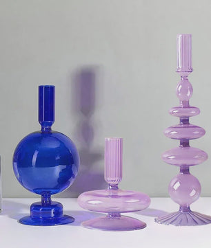 Set van 10 Luxe Glazen Kandelaars - Sfeervolle Decoratie voor Woonkamer, Bruiloft & Feest