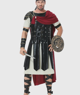 Romeinse Gladiator Kostuum voor Mannen - Middeleeuwse Ridder Verkleedkostuum voor Carnaval & Halloween