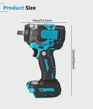 Krachtige Accu Slagschroevendraaier 1200Nm - Borstelloos, 5 Versnellingen, 1/2" Aansluiting, Compatibel met Makita 18V Batterijen