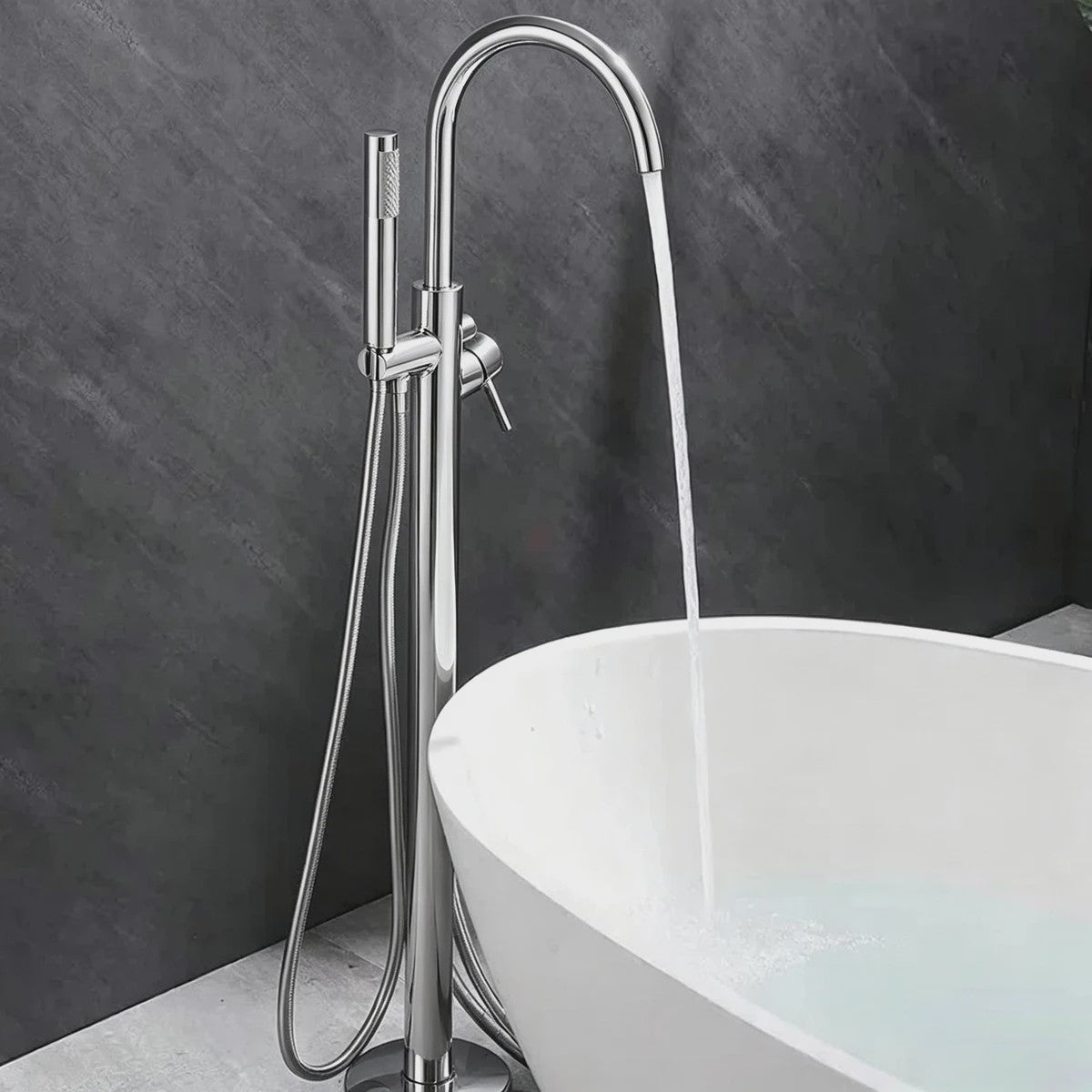 Vrijstaande Badkraan met Handdouche - Draaibare Mixer voor Warm & Koud Water