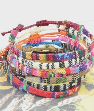 Handgemaakte Boho Anklet Armband - Geweven Stof, Verstelbaar, Beach & Ethnic Stijl