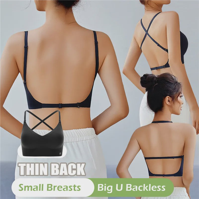 Onzichtbare Push-Up BH met Diepe U-Hals en Strapless Optie - Perfect voor Jurken