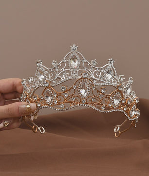 Vintage Barok Kristallen Tiara Kroon met Strass - Bruids & Feest Haaraccessoire