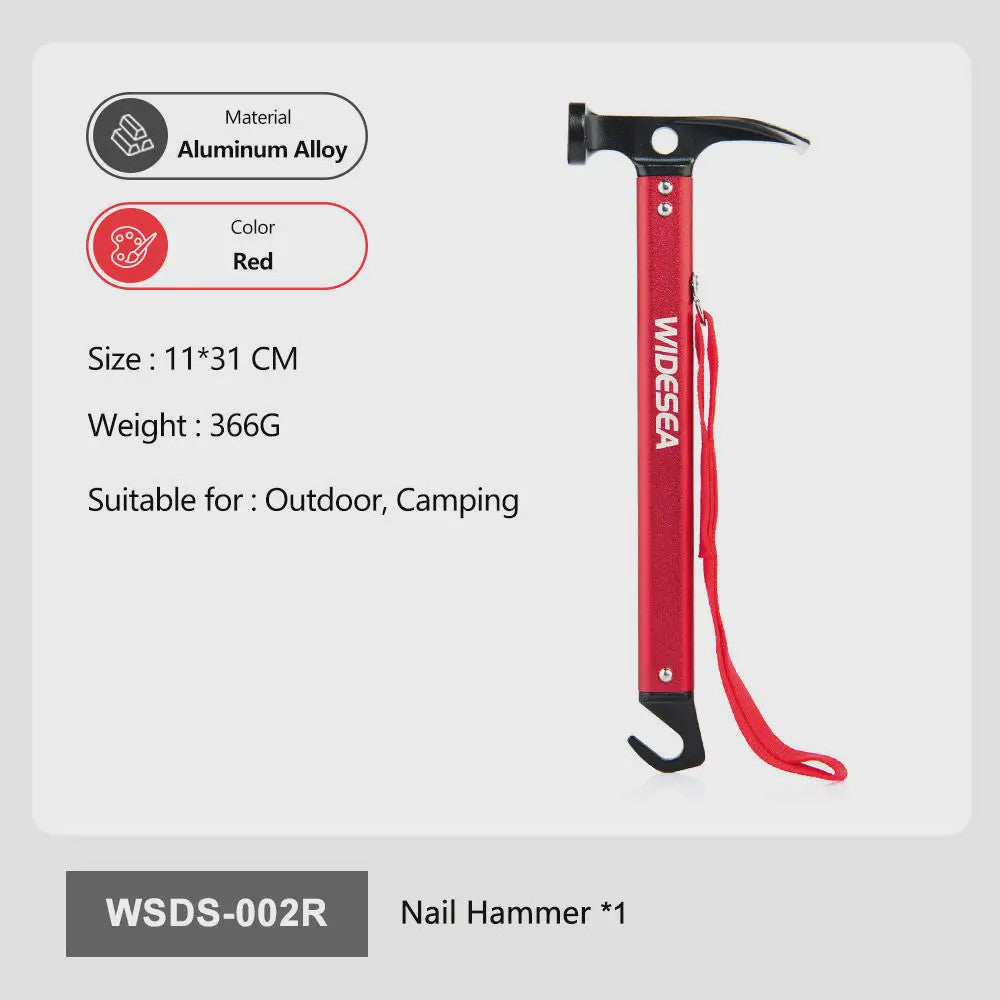 Widesea Aluminium Hamer - Sterk, Lichtgewicht & Multifunctioneel voor Kamperen en Outdoor