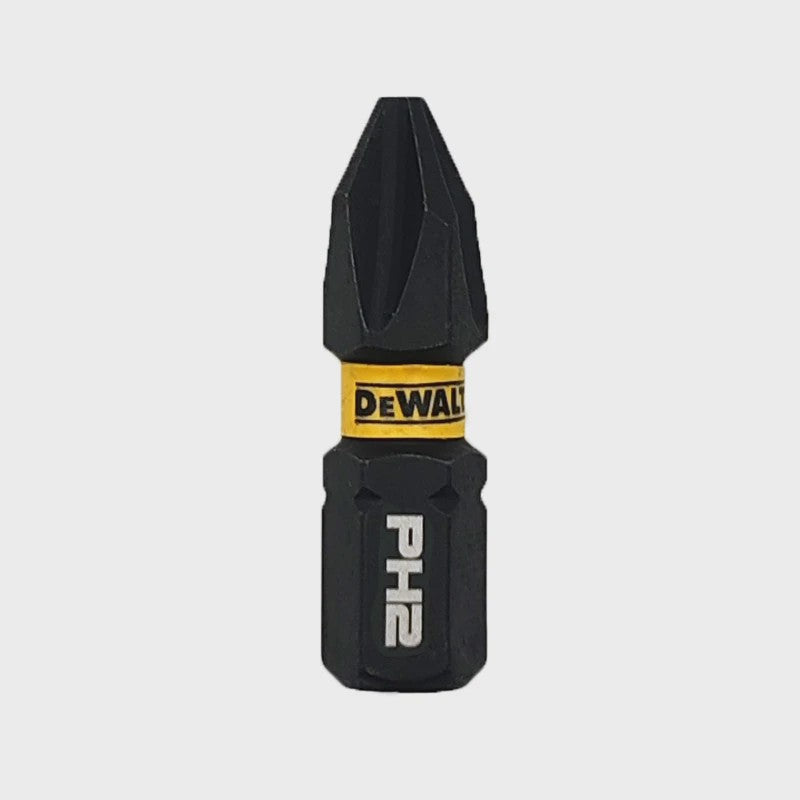 DEWALT DT70555T 25mm PH2 Impact Schroefbits Set (25 Stuks) met Magnetische Grip en Tough Case