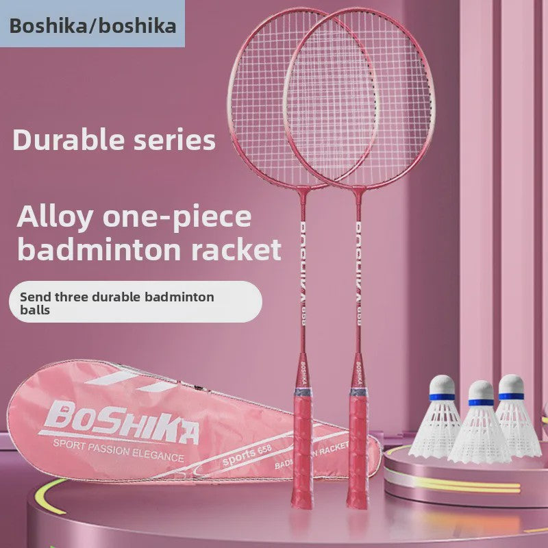 Duurzame Badminton Rackets Set - Iron Alloy Frame, Ideaal voor Beginners & Fitness