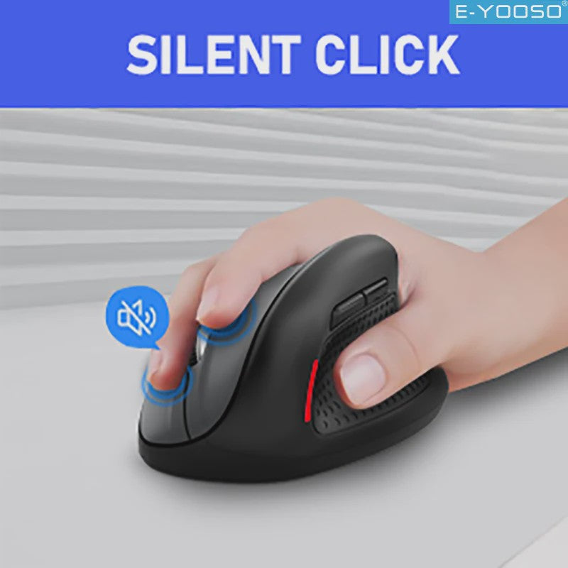 E-YOOSO X-45 Ergonomische Draadloze Muis - 4800DPI, 6 Knoppen, Stille Kliks voor PC & Laptop