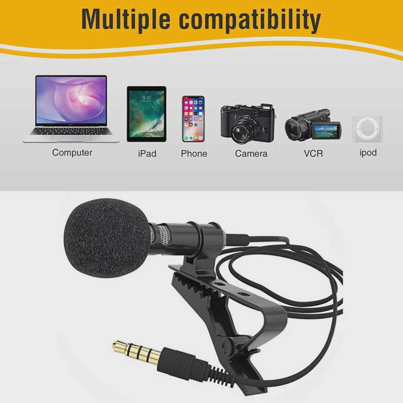 Externe Lavalier Microfoon met 3.5mm Jack voor Auto Radio, DVD-spelers en meer