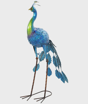 Metalen Pauw Tuinbeeld Multicolor 83cm - Weerbestendig en Decoratief