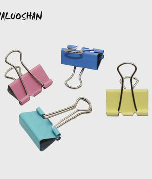 Set van 12 Gekleurde Metalen Binder Clips - 25mm & 32mm - Kantoor & School Organisatie