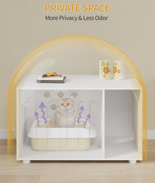 Stijlvolle Katten Toiletkast met Deur en Divider - Modern Design