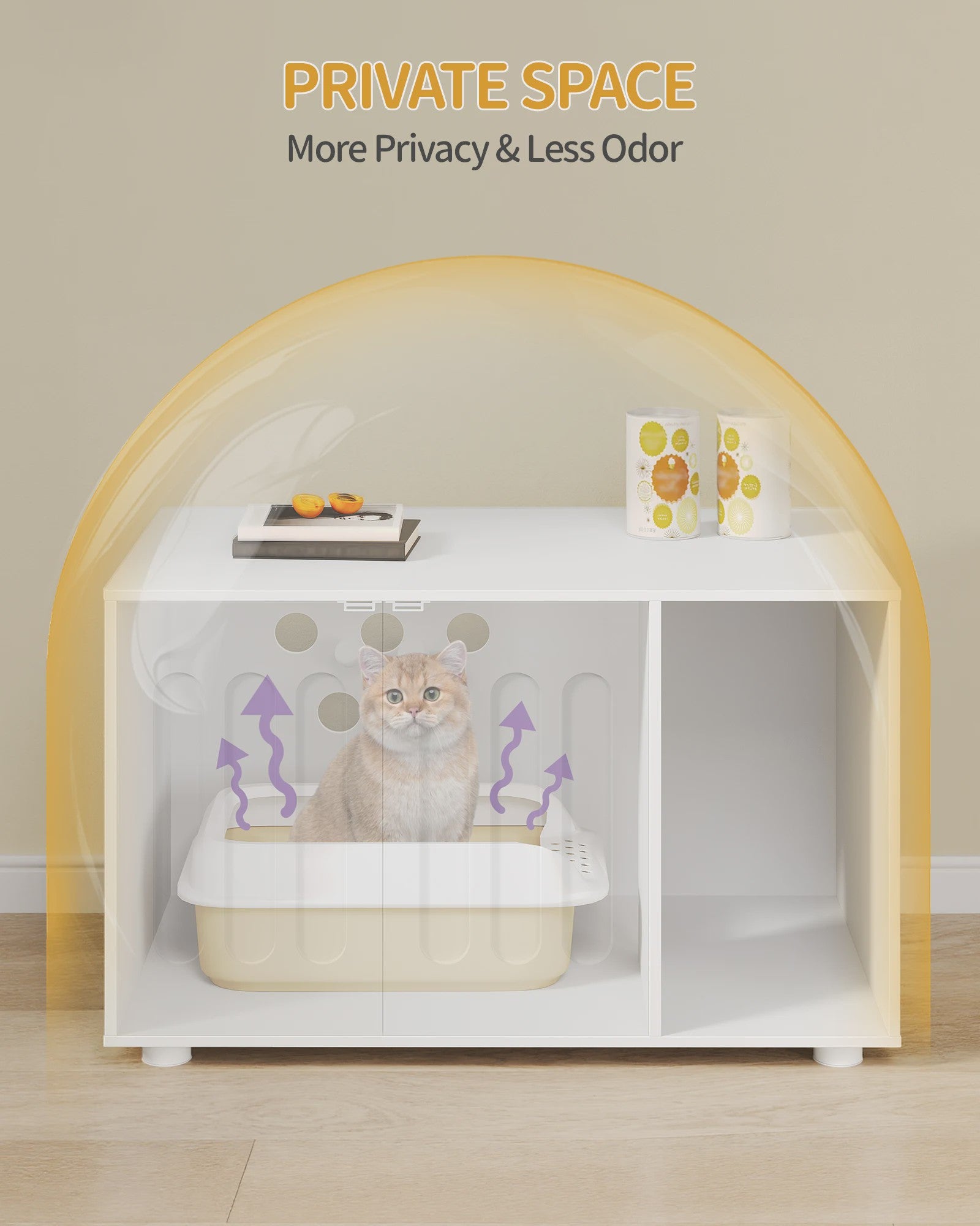 Stijlvolle Katten Toiletkast met Deur en Divider - Modern Design