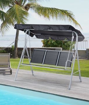 Outsunny Swing Swing garden 3 seater awning adjustable backrest breathable Metal frame load 240 kg 171x108x154 cm