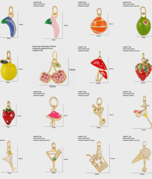 Gouden Bedeltjes Fruit & Drankjes met Zirkonia - Sieraden Maken