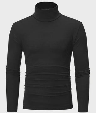 Heren Slim Fit Thermoshirt met Hoge Hals - Lange Mouwen voor Winter en Herfst