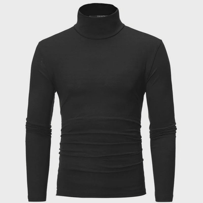 Heren Slim Fit Thermoshirt met Hoge Hals - Lange Mouwen voor Winter en Herfst