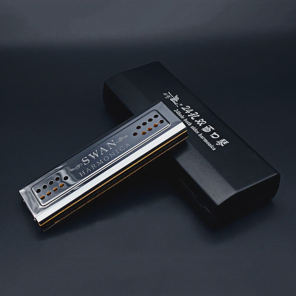 SWAN 24-Gats Tremolo Harmonica - Dubbelzijdig C/G Toets - Muziekinstrument