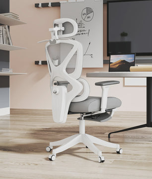 Ergonomische Bureaustoel met Hoofdsteun, Verstelbaar en Kantelbaar - Zwart
