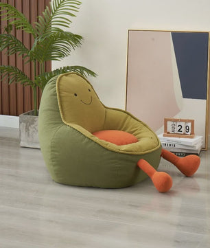 Schattige Avocado Kinderfauteuil - Zachte Zitzak voor Peuters en Kinderen