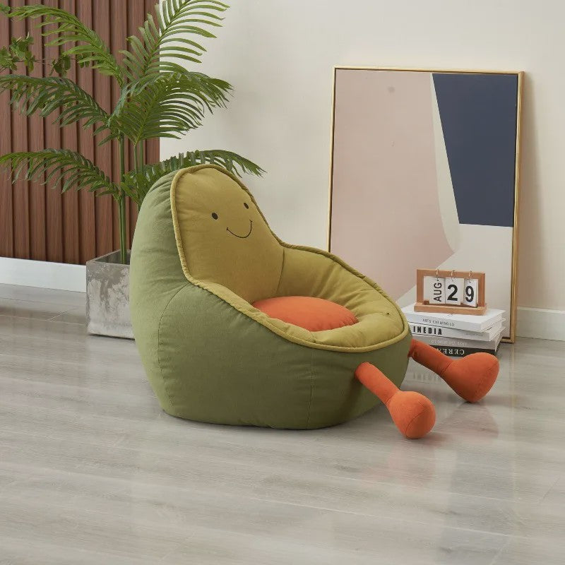 Schattige Avocado Kinderfauteuil - Zachte Zitzak voor Peuters en Kinderen